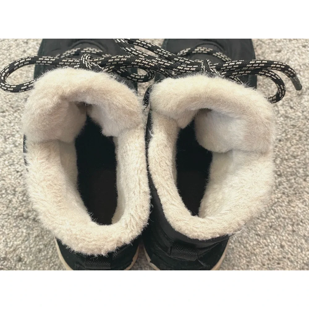 Sorel Women's Explorer Joan Waterproof Boots Sz 7.5 Suede Faux Fur Black Outdoor - Picture 12 of 16